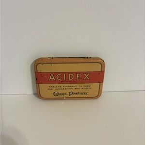 Vintage Cedesco Products Antacid Acidex Tablets in Tin C.D. Smith Co.24 Tablets